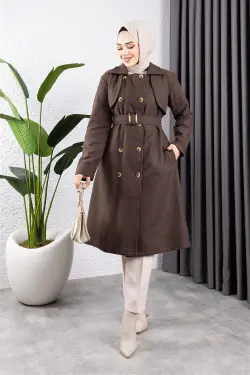 Double Breasted Stamped Coat