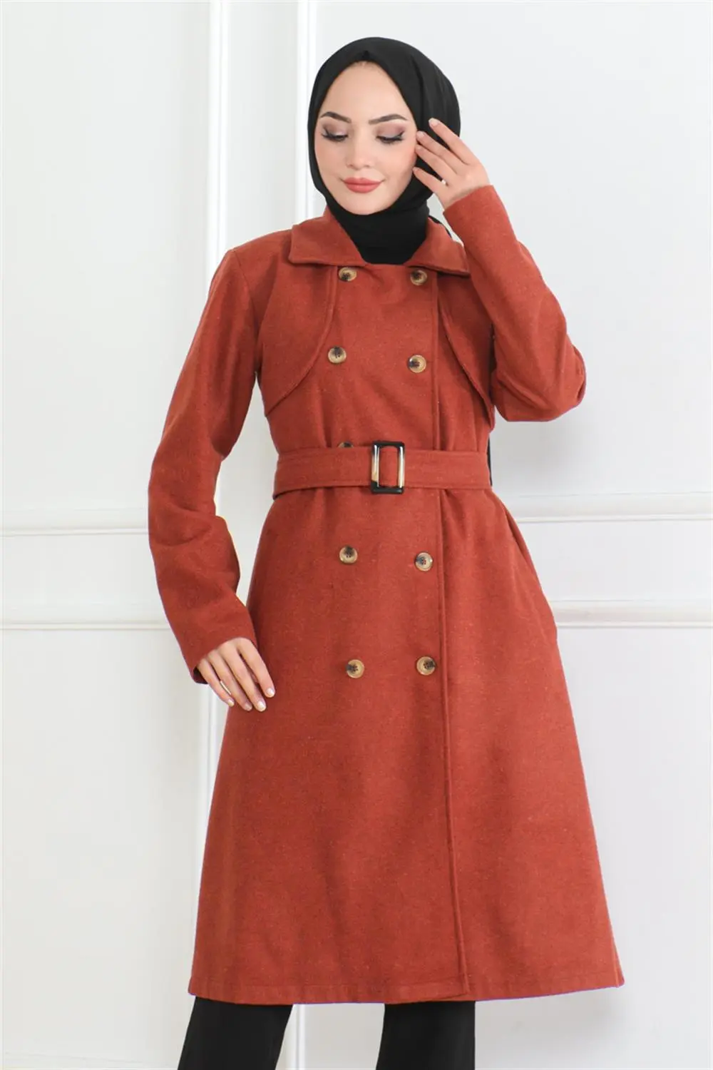 Double Breasted Stamped Coat-detail