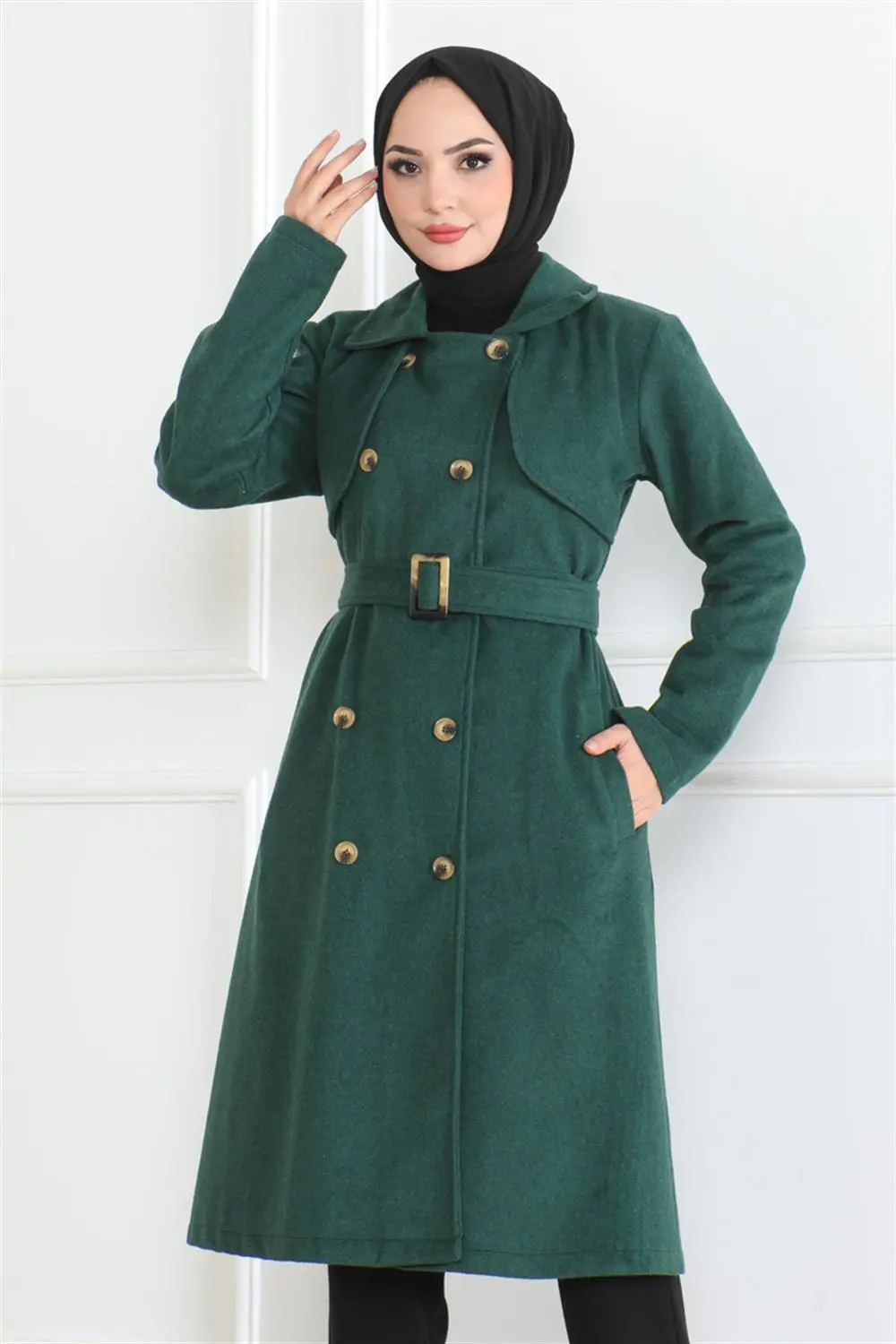 Double Breasted Stamped Coat-detail