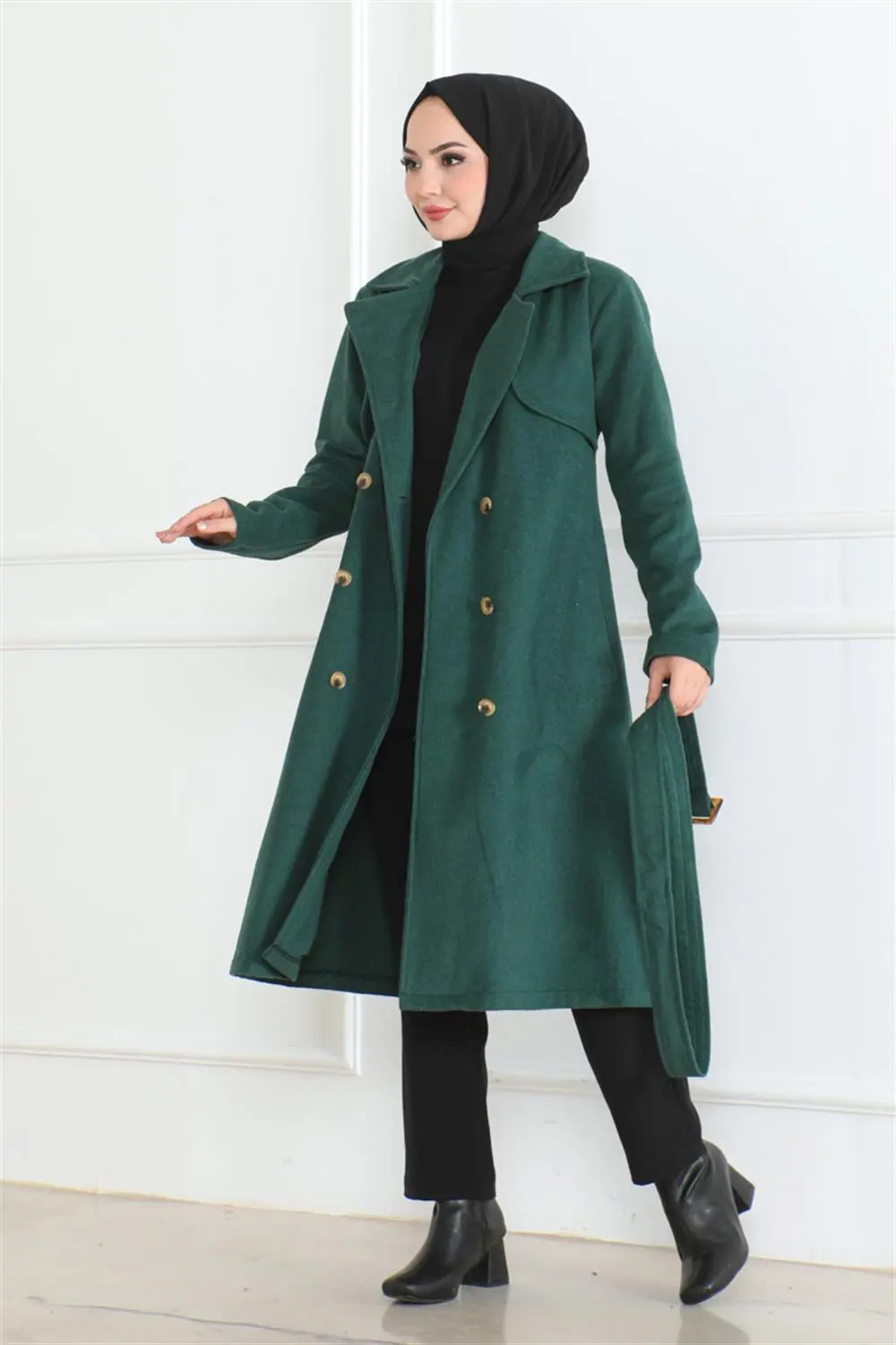 Double Breasted Stamped Coat-detail