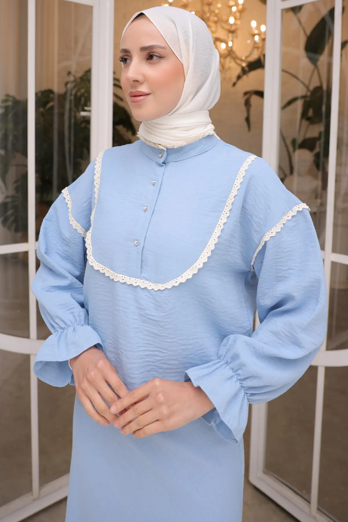 Double Suit With Knitted Collar-detail