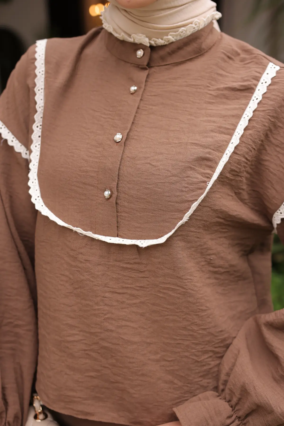 Double Suit With Knitted Collar-detail