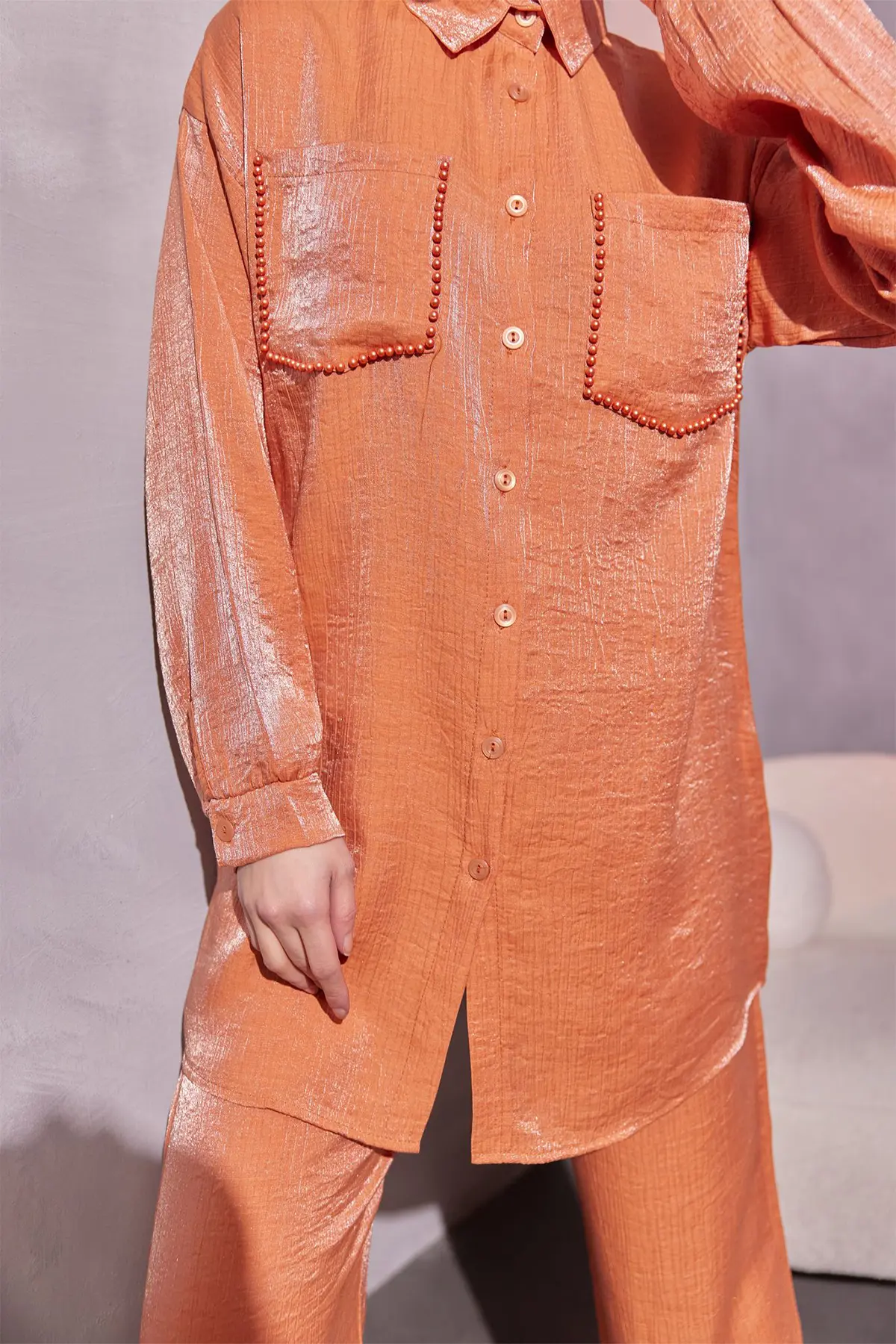 Double Suit With Pockets And Bead Detail-detail