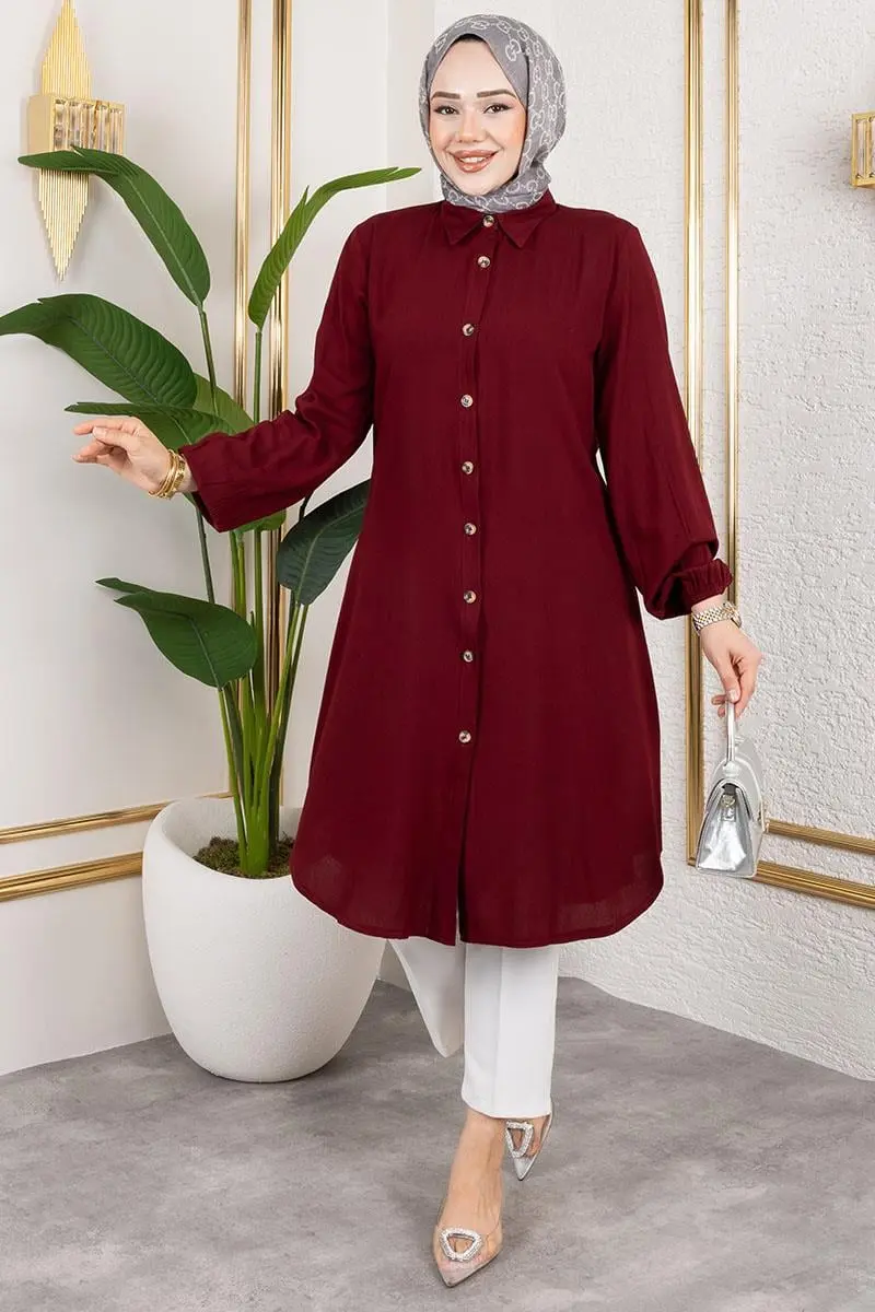 Elastic Cuff Viscose Tunic-detail