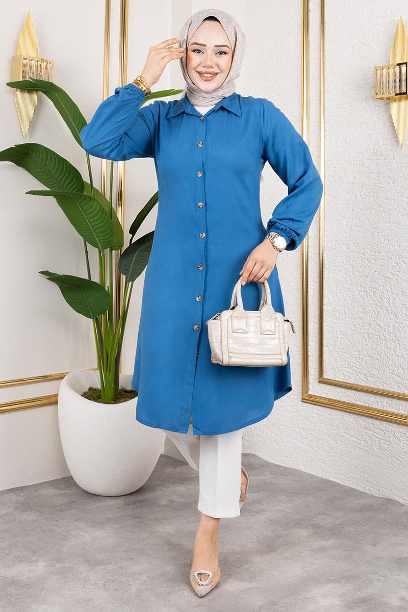 Elastic Cuff Viscose Tunic