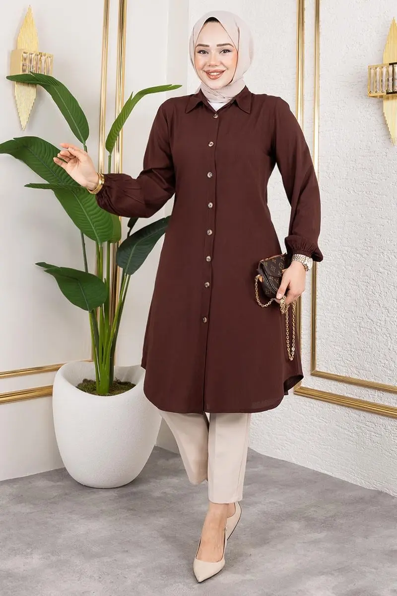 Elastic Cuff Viscose Tunic-detail