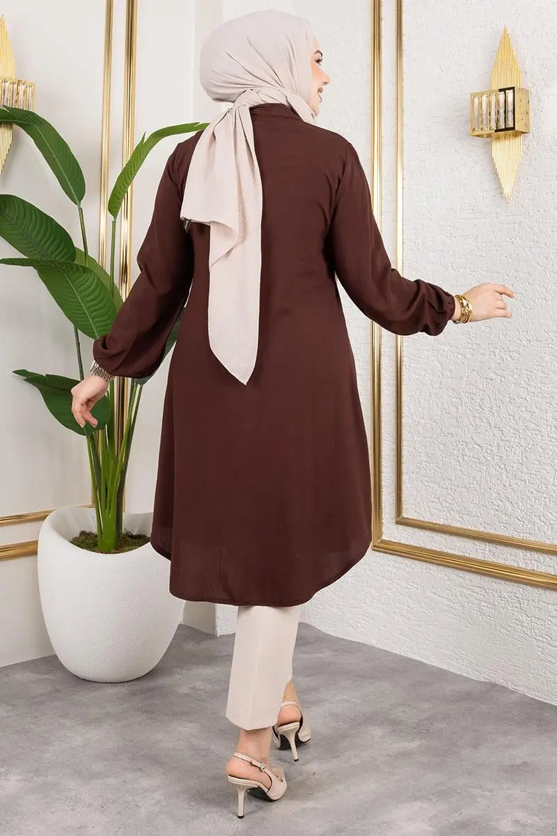 Elastic Cuff Viscose Tunic-detail