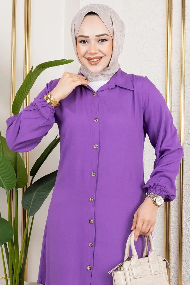 Elastic Cuff Viscose Tunic-detail