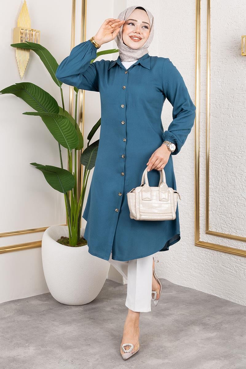 Elastic Cuff Viscose Tunic