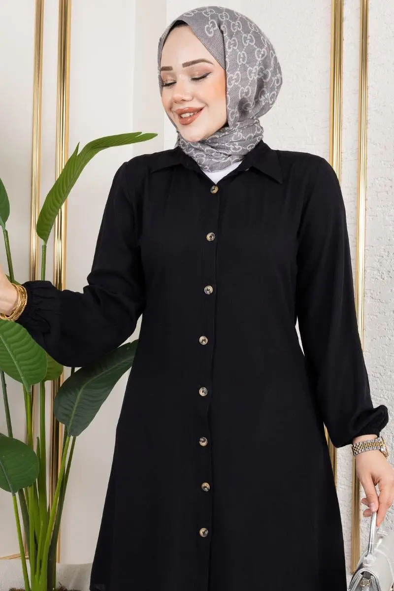 Elastic Cuff Viscose Tunic-detail