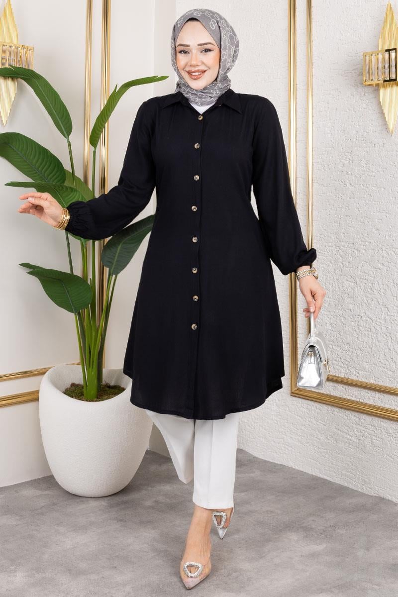 Elastic Cuff Viscose Tunic