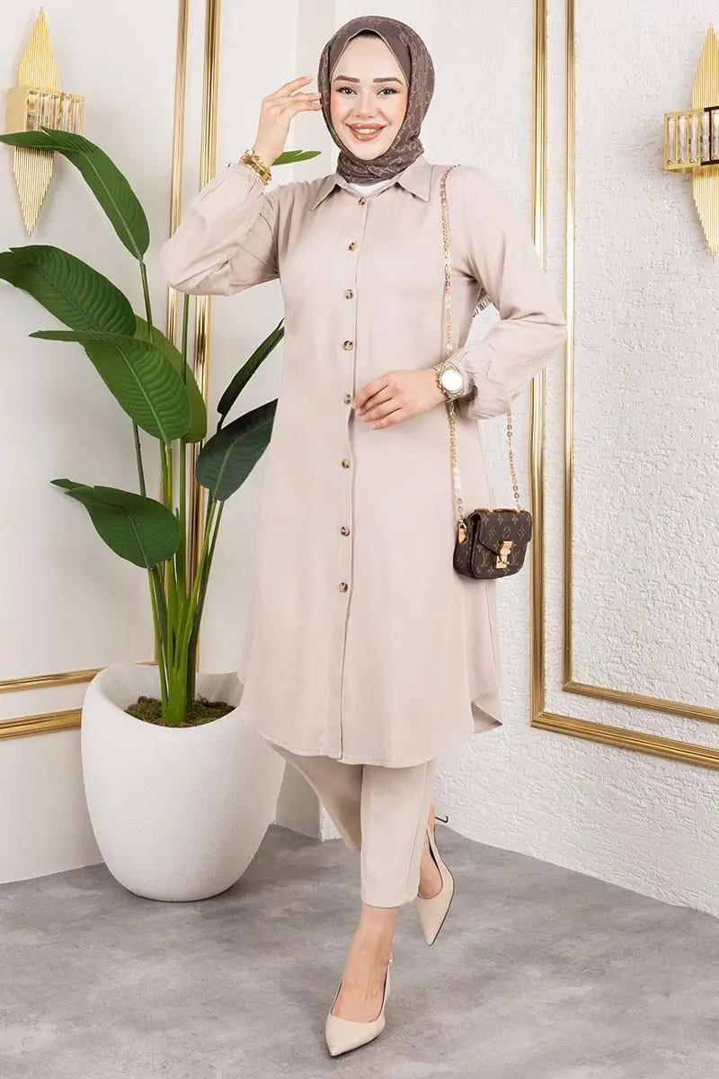 Elastic Cuff Viscose Tunic-detail