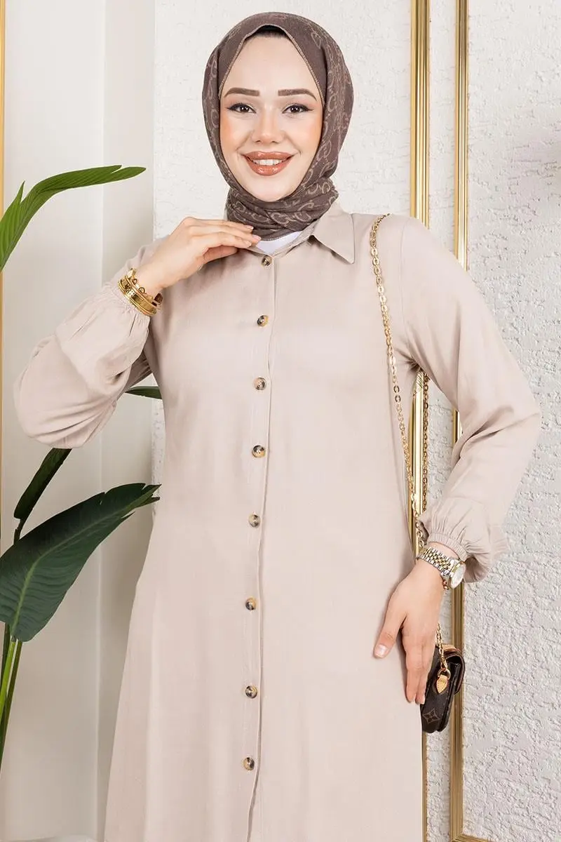 Elastic Cuff Viscose Tunic-detail