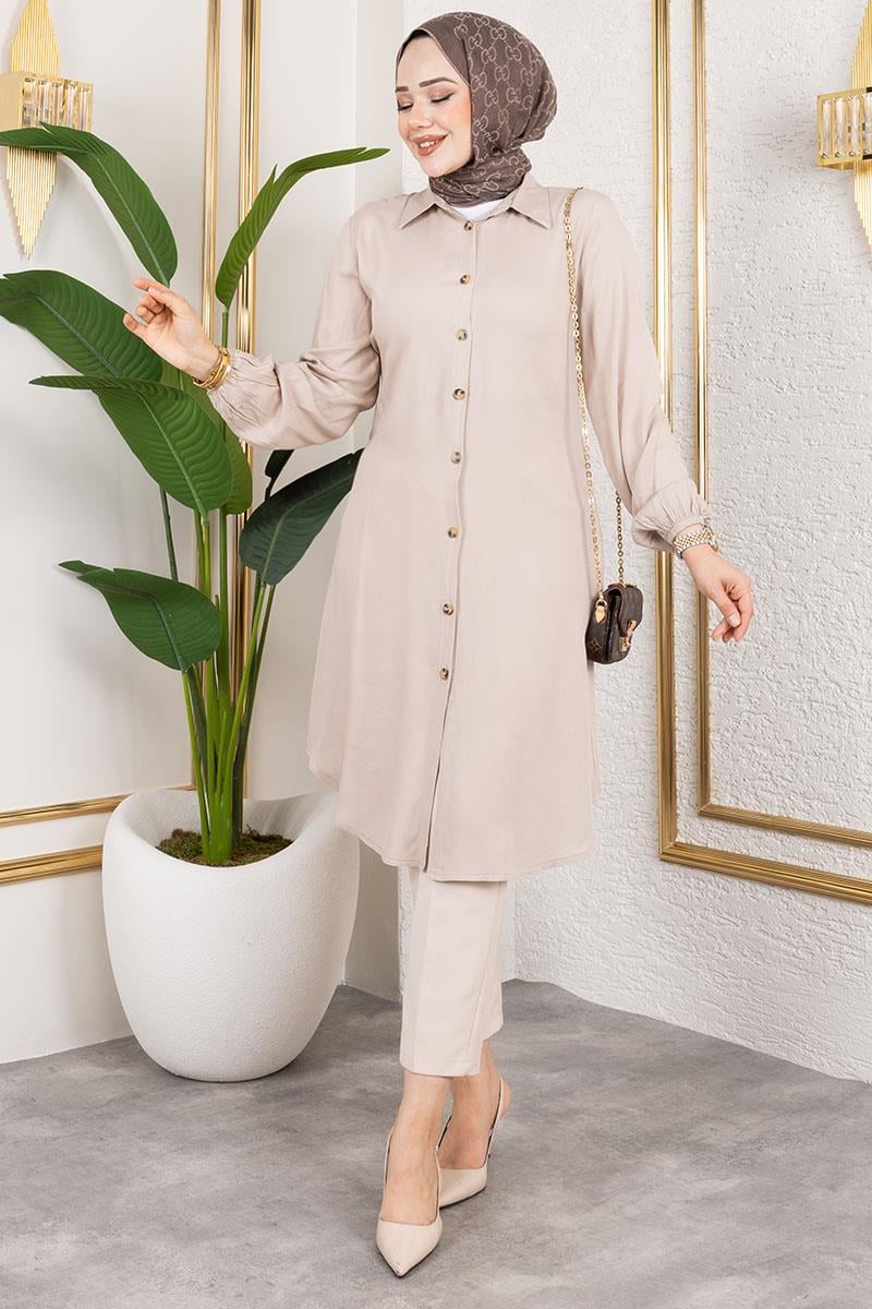 Elastic Cuff Viscose Tunic