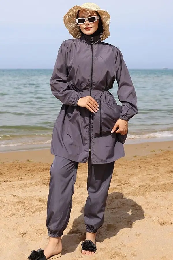 Elastic Sides And Bag Hijab Swimsuit-detail