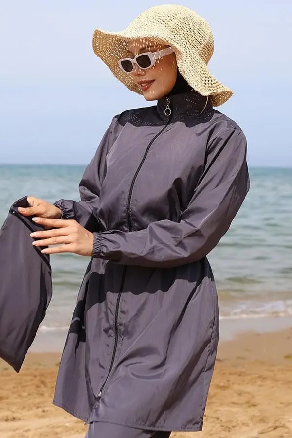 Elastic Sides And Bag Hijab Swimsuit-detail