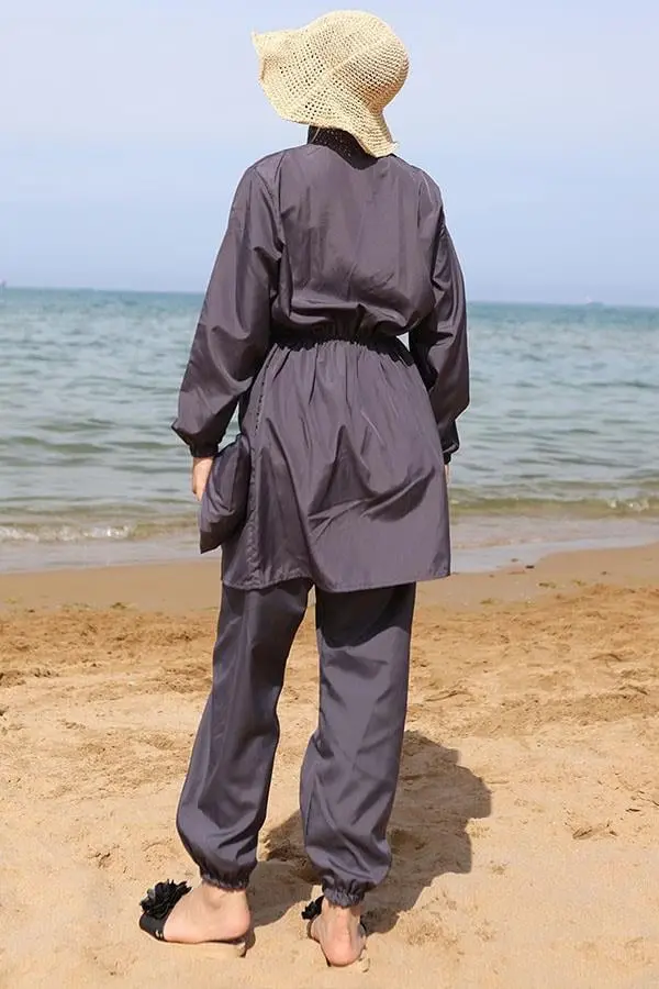 Elastic Sides And Bag Hijab Swimsuit-detail