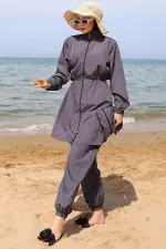 Elastic Sides And Bag Hijab Swimsuit