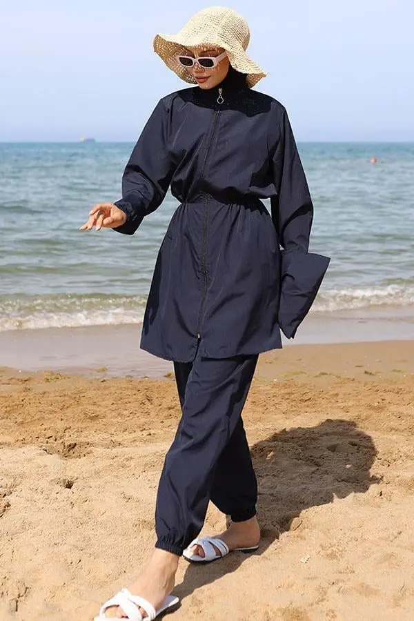 Elastic Sides And Bag Hijab Swimsuit-detail