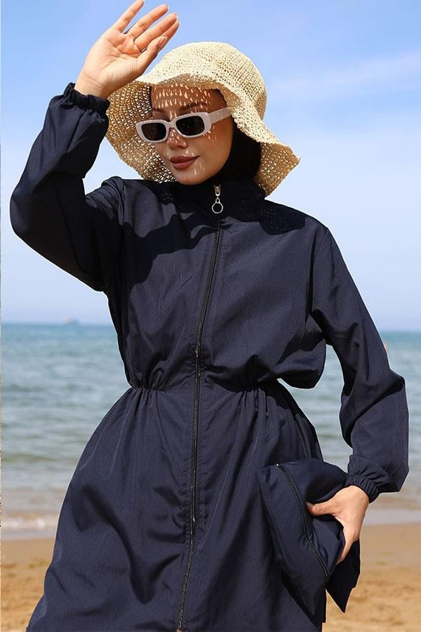 Elastic Sides And Bag Hijab Swimsuit