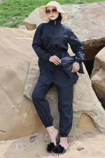 Elastic Sides And Bag Hijab Swimsuit