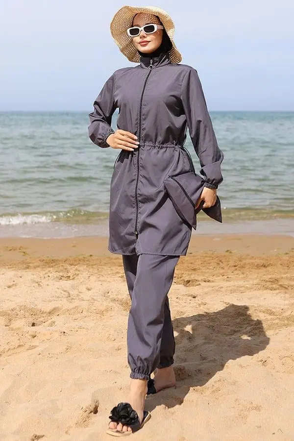 Elastic Waist Bag Modest Swimsuit-detail