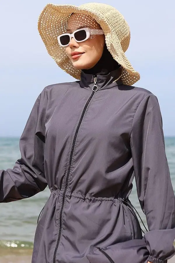 Elastic Waist Bag Modest Swimsuit-detail