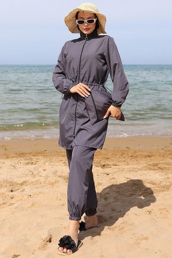 Elastic Waist Bag Modest Swimsuit