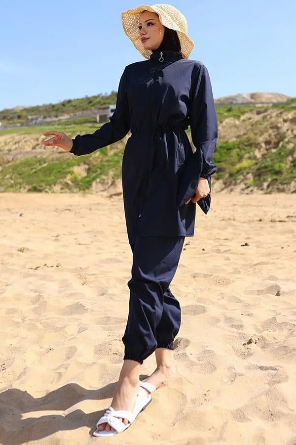 Elastic Waist Bag Modest Swimsuit-detail