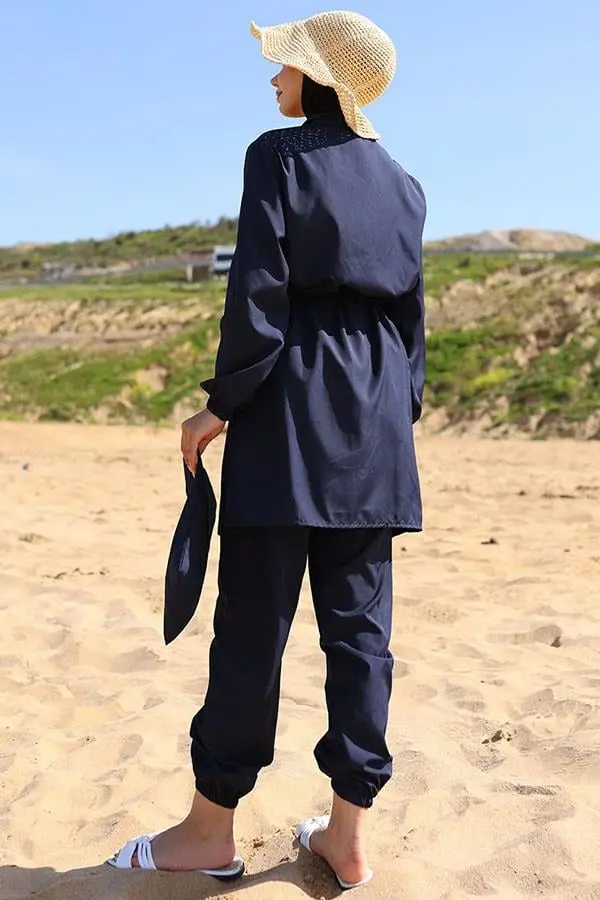 Elastic Waist Bag Modest Swimsuit-detail