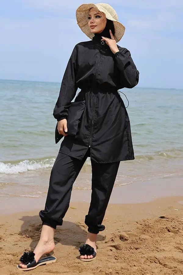 Elastic Waist Bag Modest Swimsuit-detail