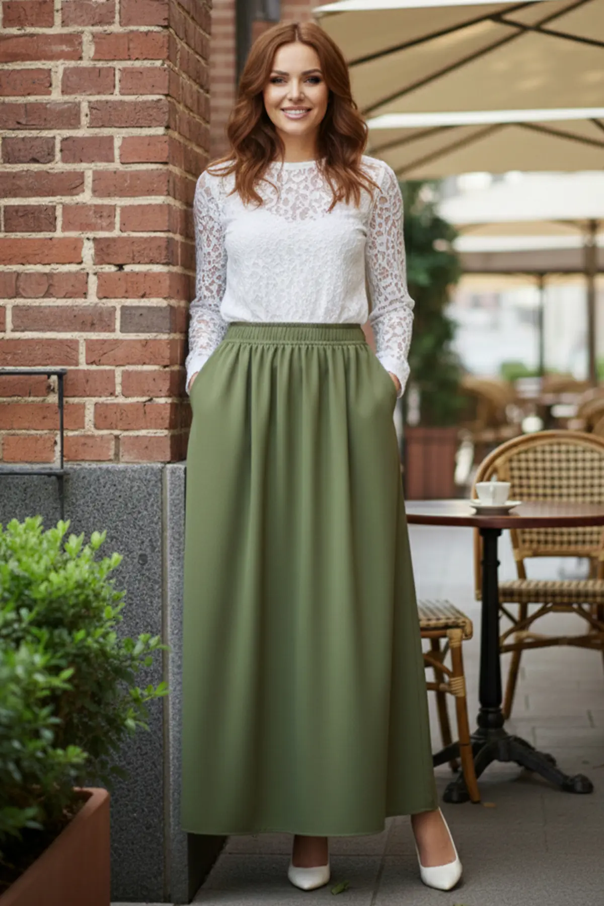 Elastic Waist Double Skirt-detail