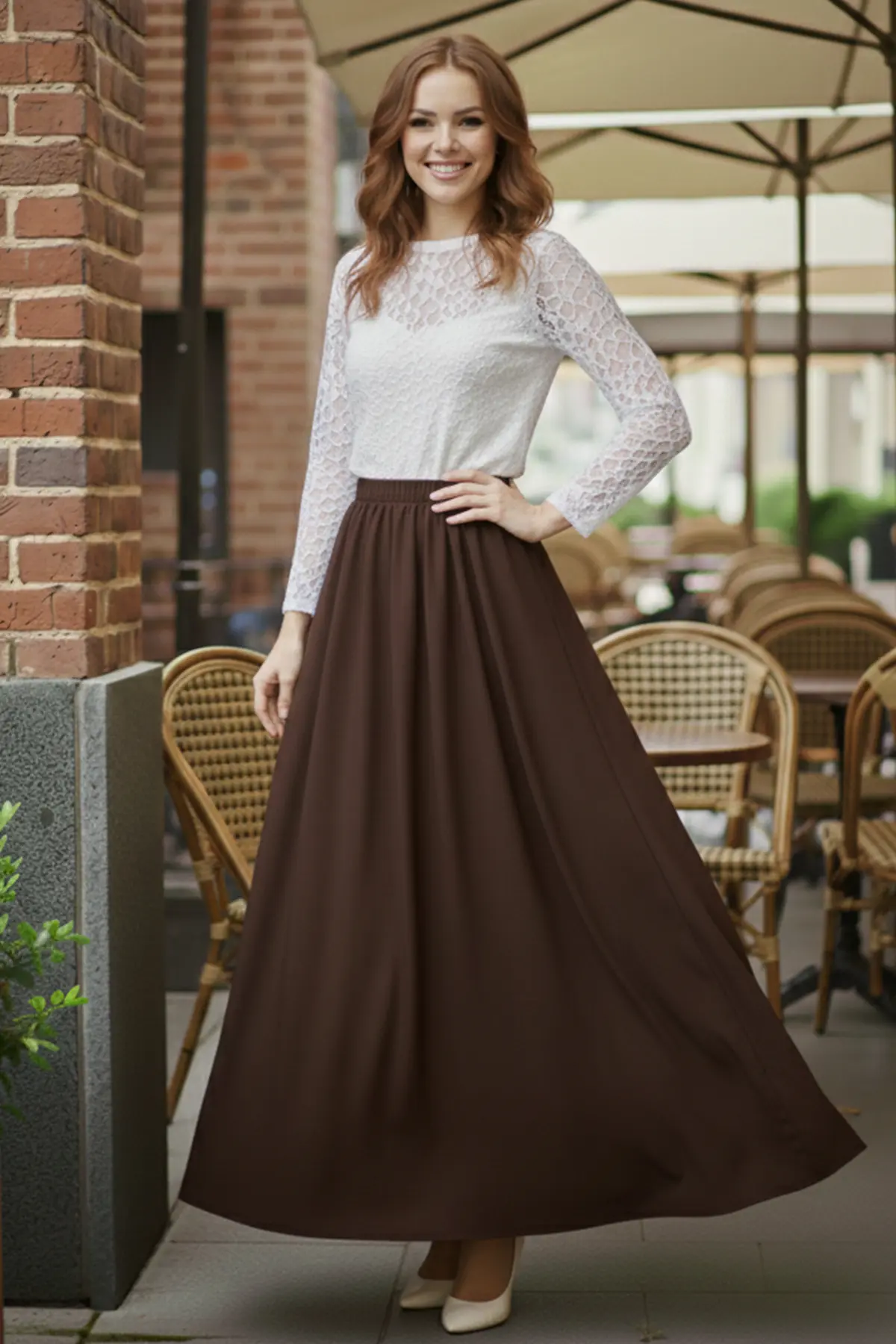 Elastic Waist Double Skirt-detail