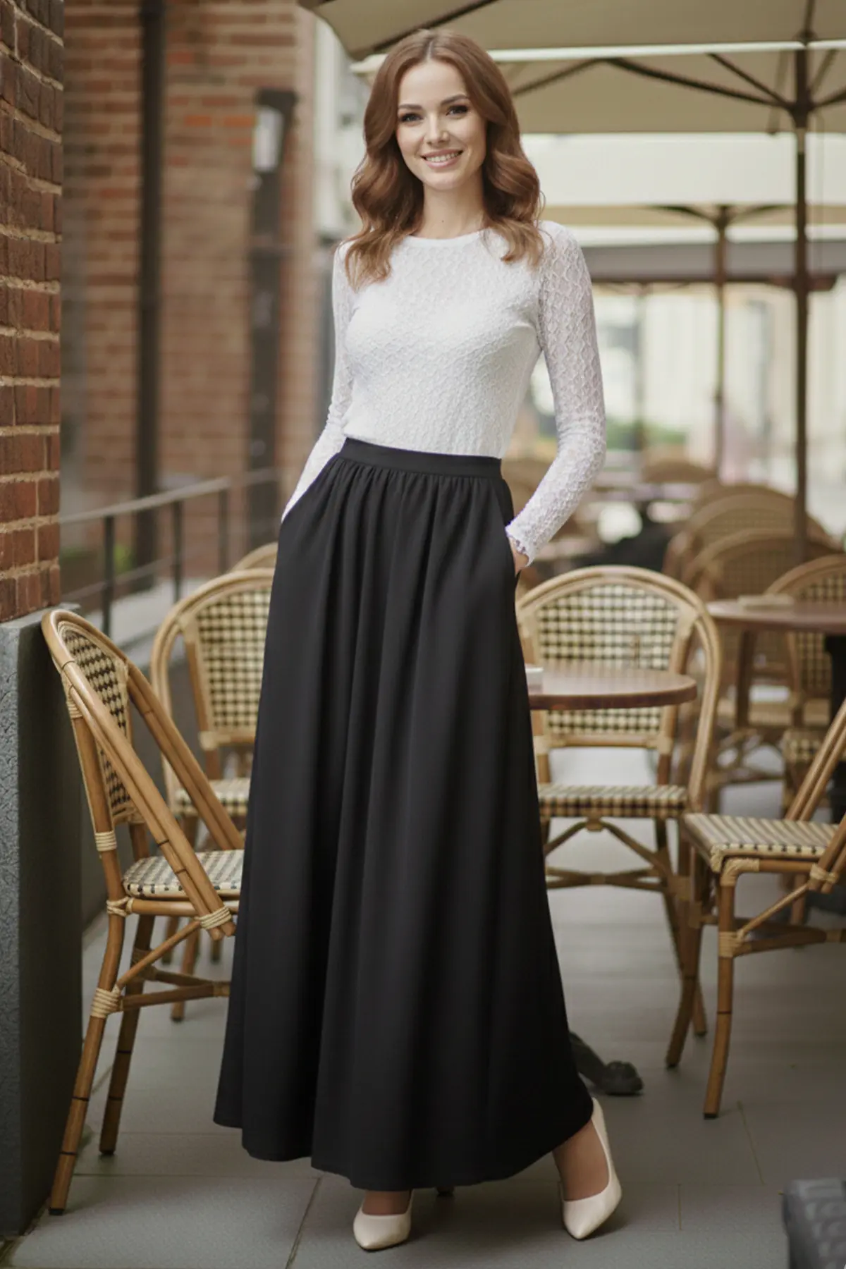 Elastic Waist Double Skirt-detail