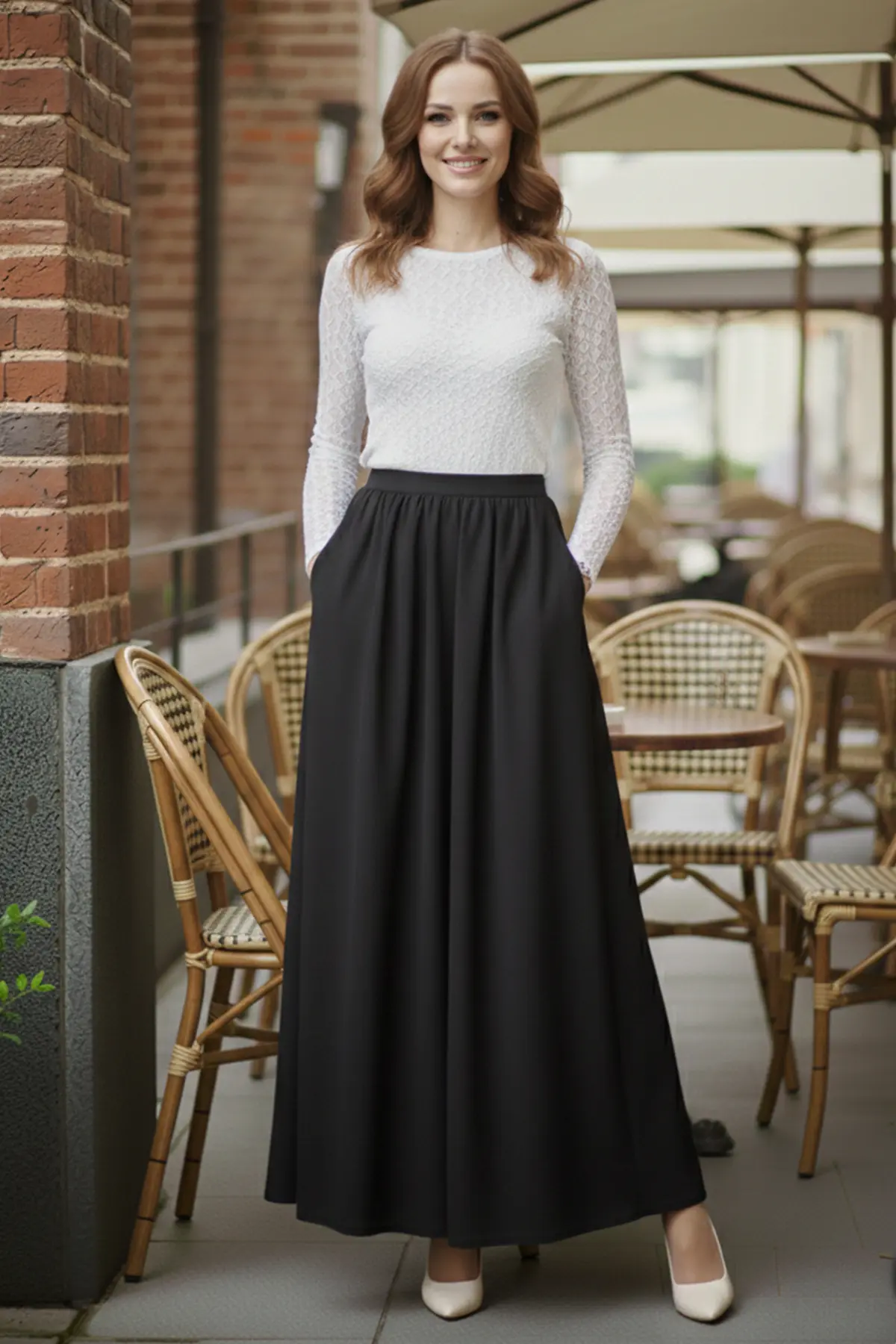 Elastic Waist Double Skirt-detail