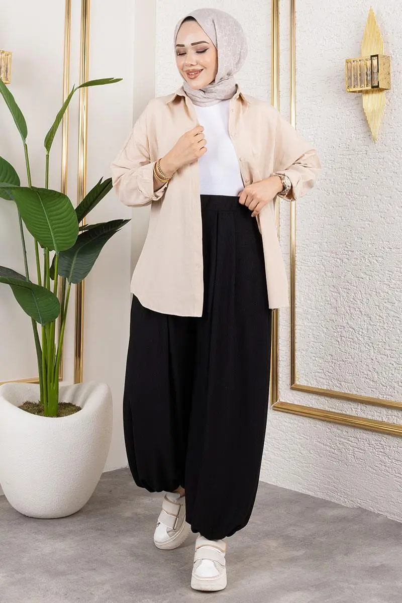 Elastic Waist Shalwar Trousers-detail