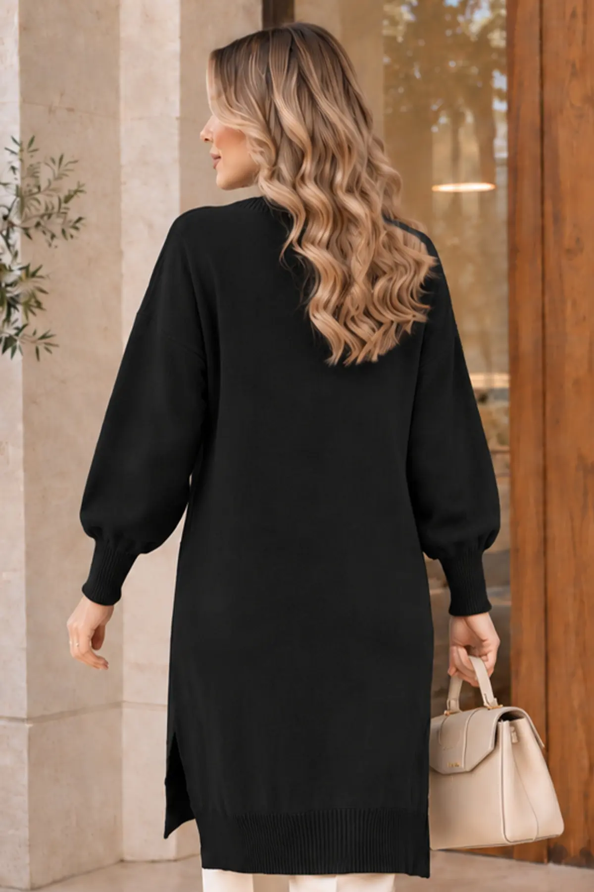 Embellished Knit Sweater K6040 Black-detail