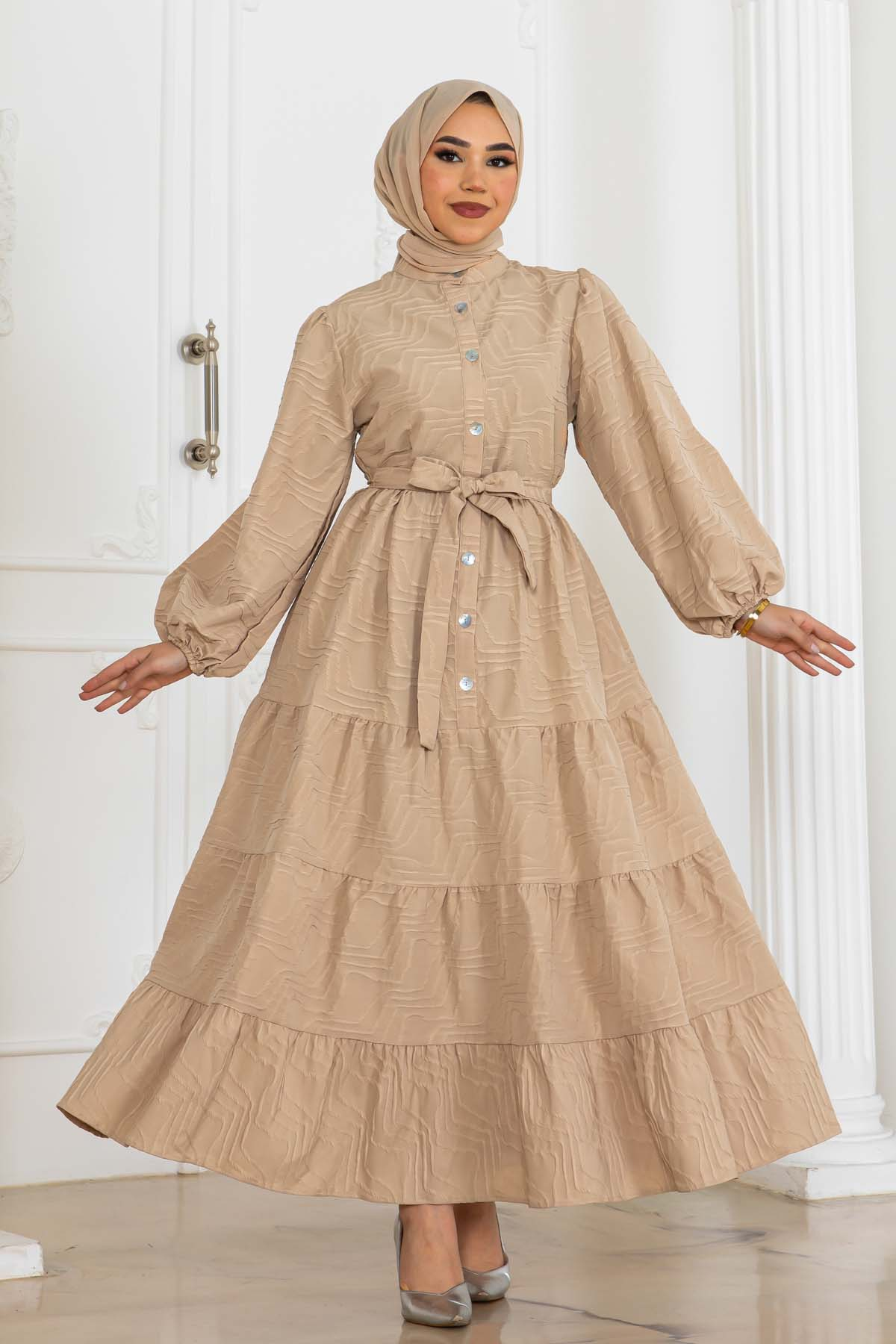 Embossed Patterned Dress