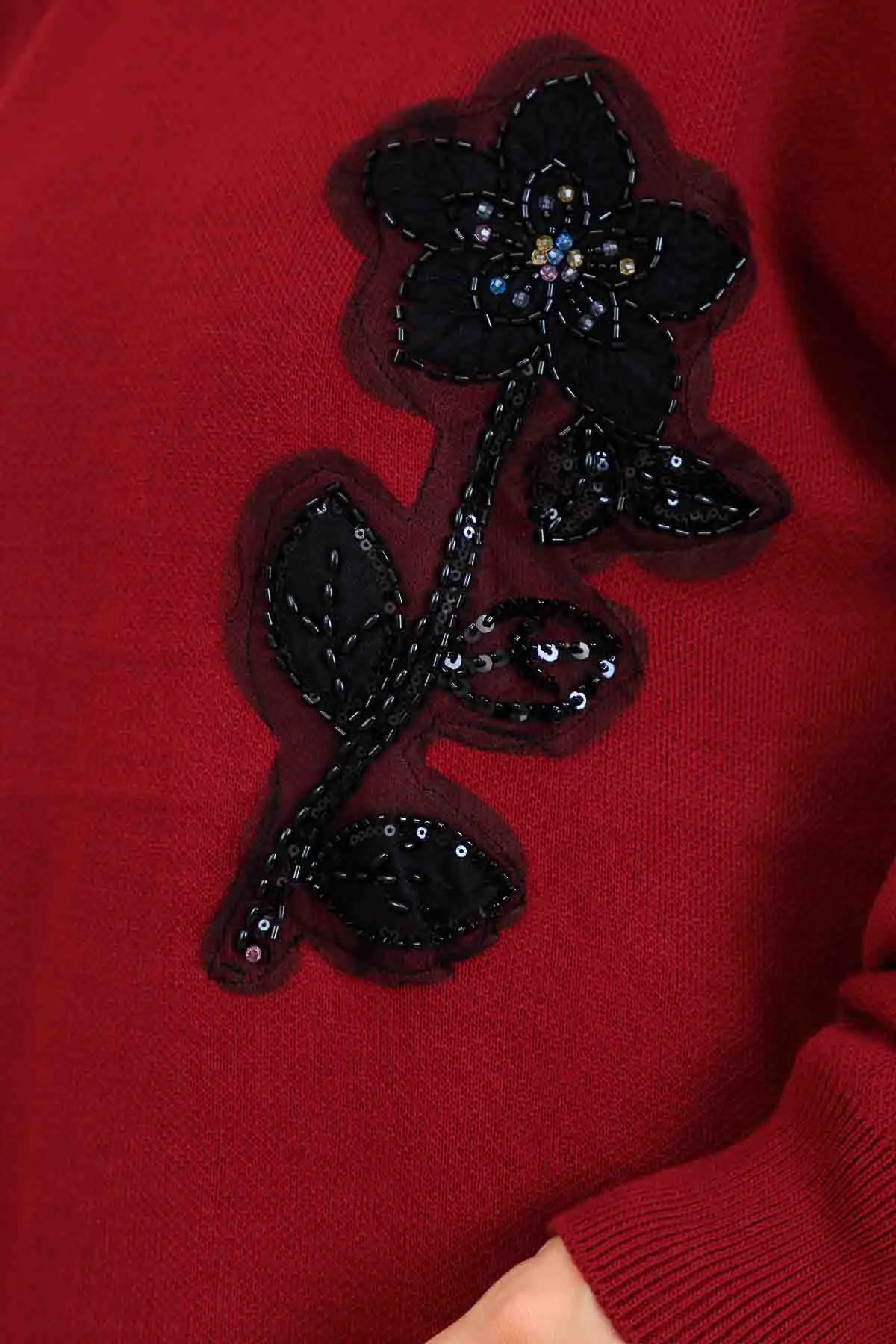 Embroidered Detail Knitwear Set-detail