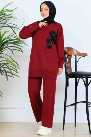 Embroidered Detail Knitwear Set