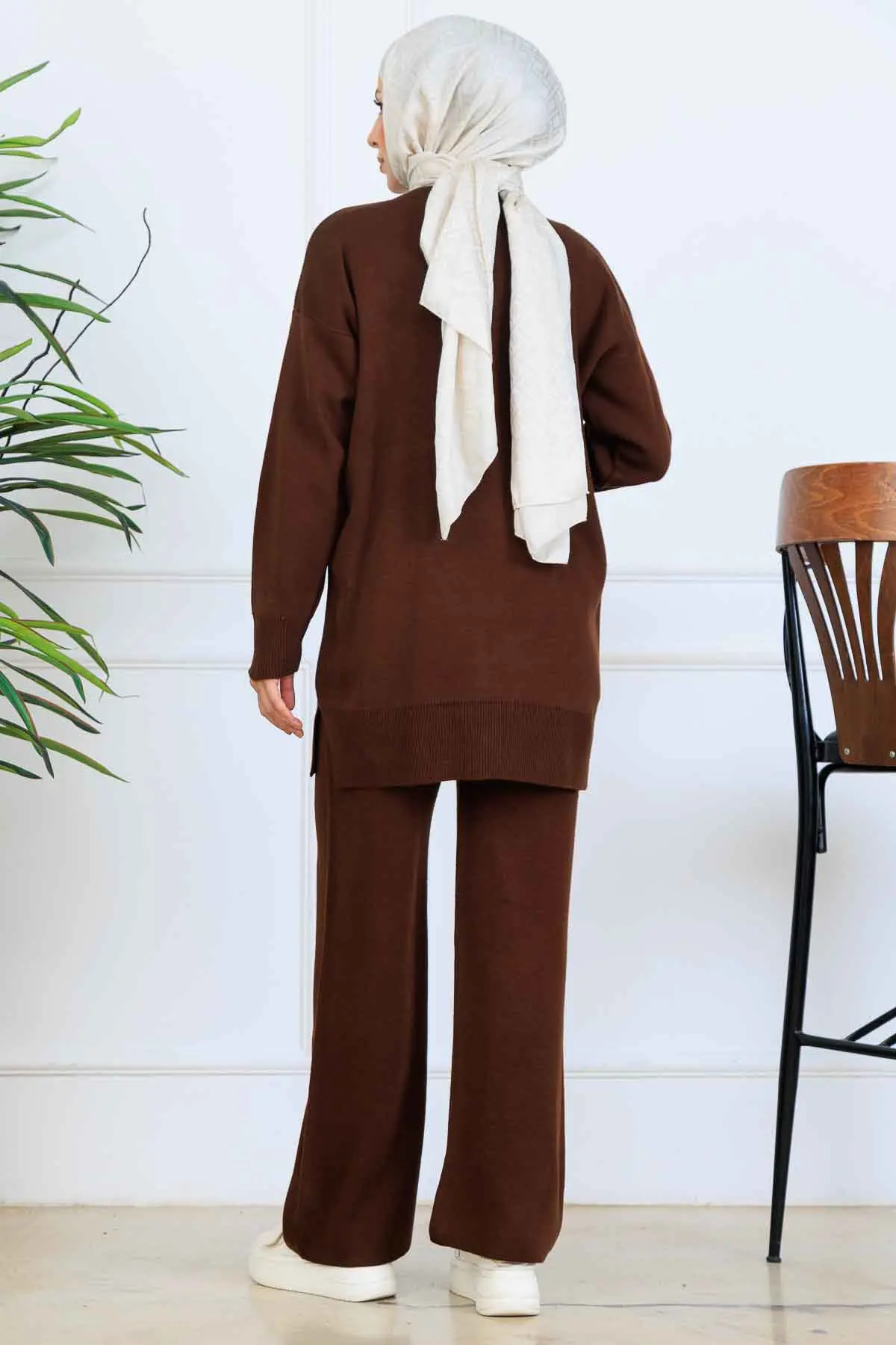 Embroidered Detail Knitwear Set-detail