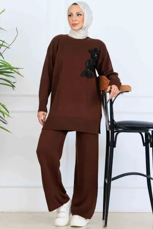 Embroidered Detail Knitwear Set