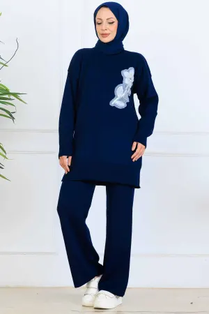 Embroidered Detail Knitwear Set