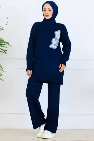 Embroidered Detail Knitwear Set