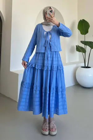 Embroidered Skirted Suit