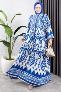 Ethnic Pattern Viscose Dress