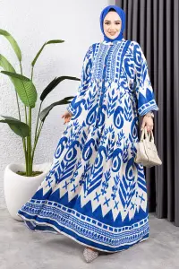 Ethnic Pattern Viscose Dress
