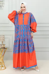 Ethnic Patterned Hijab Dress