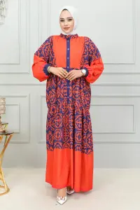 Ethnic Patterned Hijab Dress