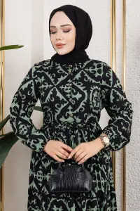 Ethnic Patterned Viscose Dress
